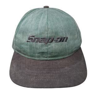 Snap-on Snapback Cap Green One Size Adjustable Embroidered Vented Holes 6 Panel